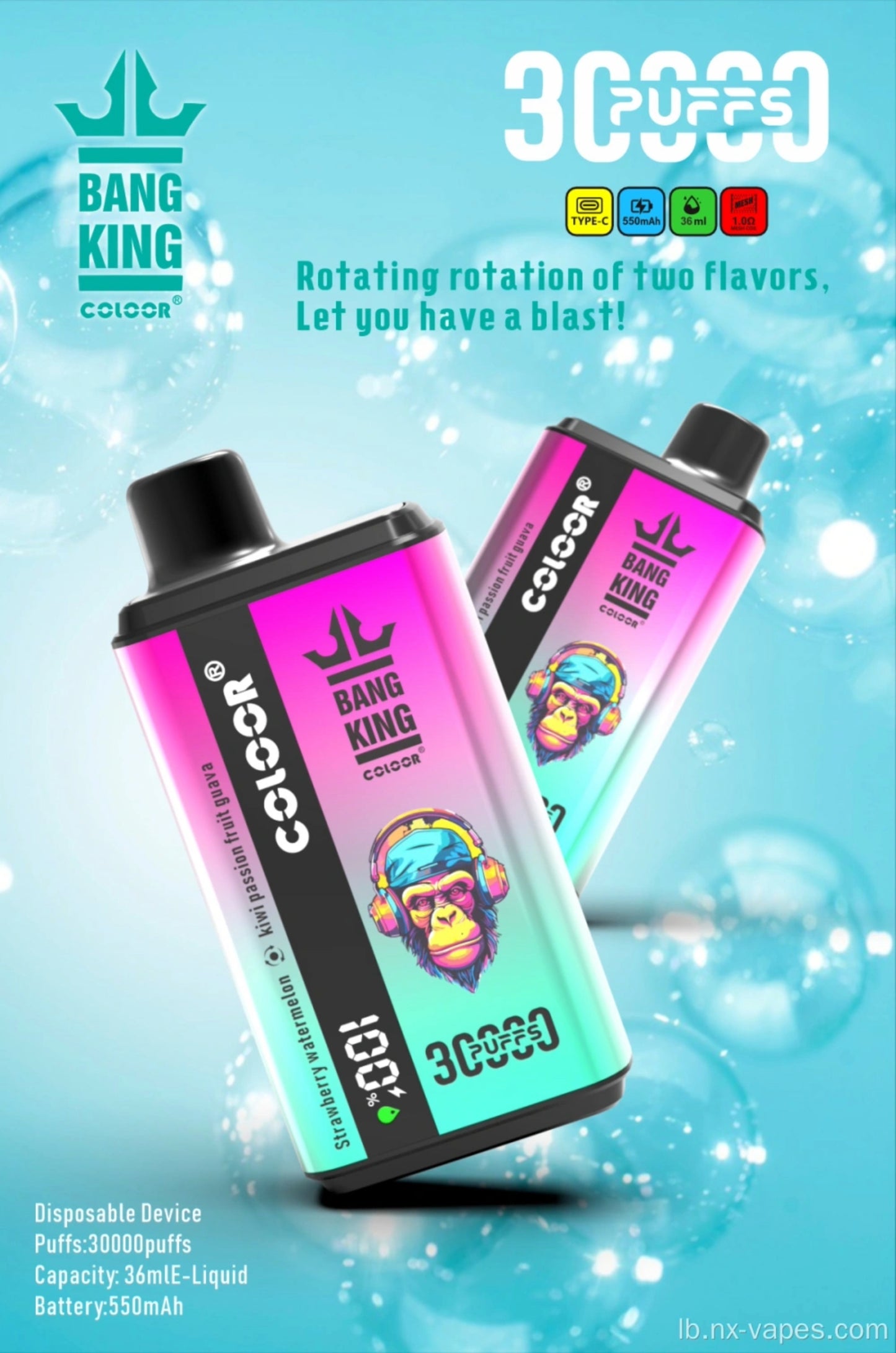 Vapers 30000 Caladas Desechables con Boquilla Giratoria - Luxurious Vapes 
