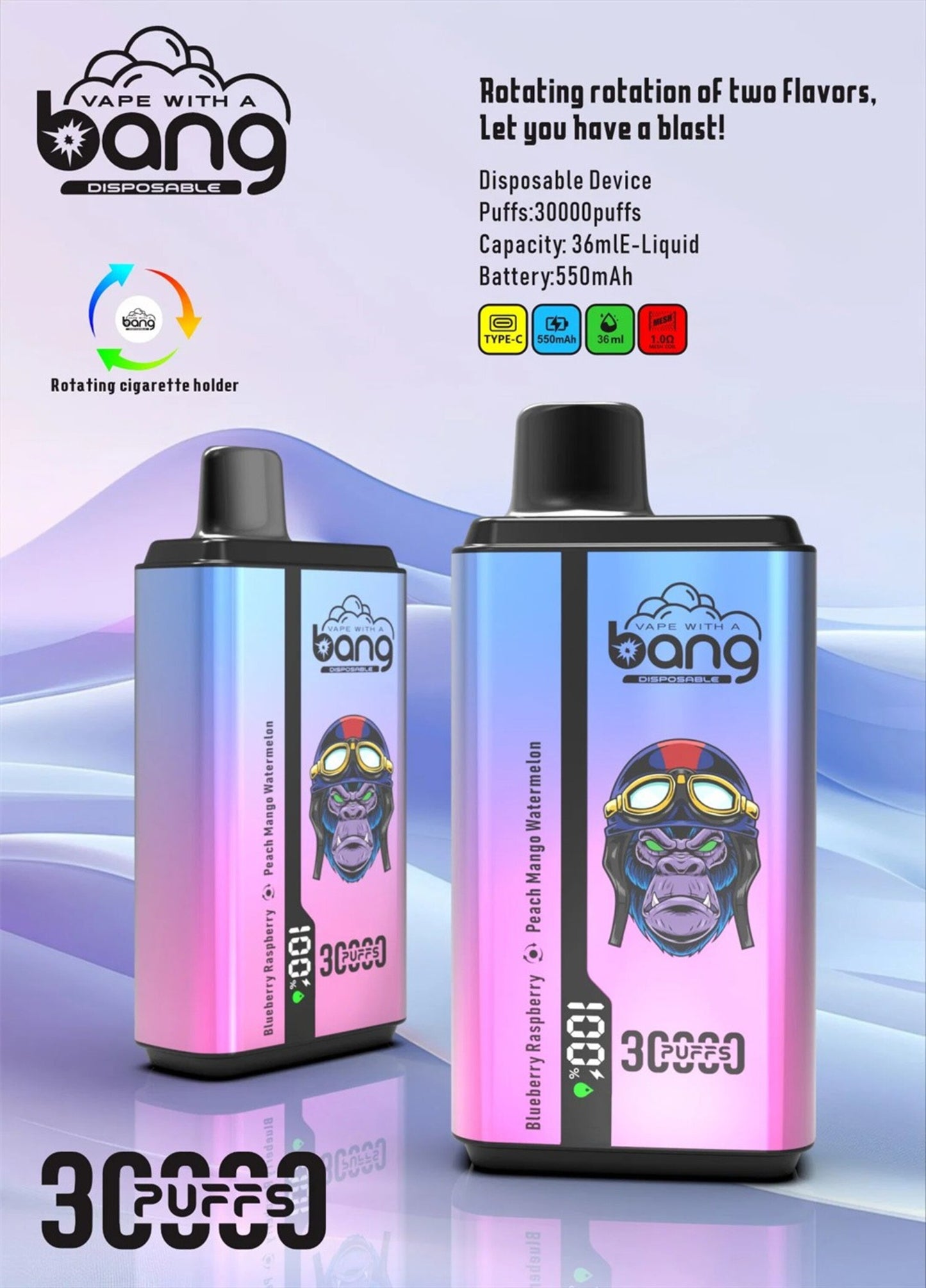 Vapers 30000 Caladas Desechables con Boquilla Giratoria - Luxurious Vapes 