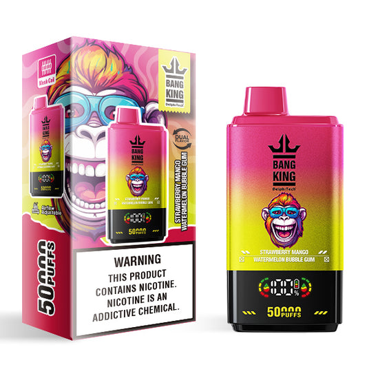 50,000 Puffs Disposable Vape with Dual Flavor (Strawberry Mango &amp; Watermelon Bubble Gum)